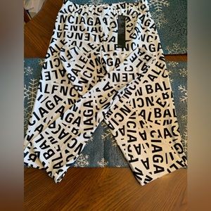 Balenciaga logo printed tights/ leggings. Size Small
